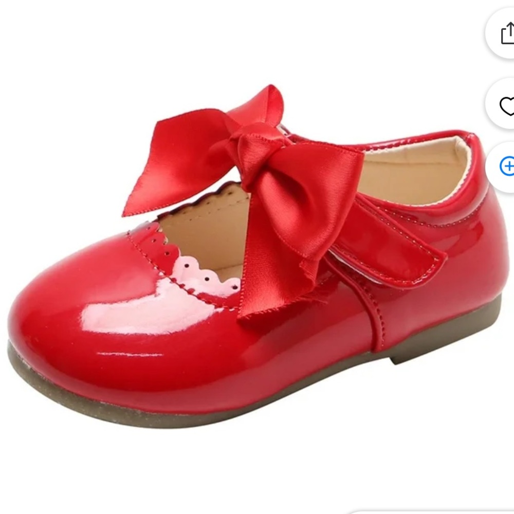 Toddler Girl Red Mary Jane Dress Shoes-Little Girl School Shoes with ribbon bow